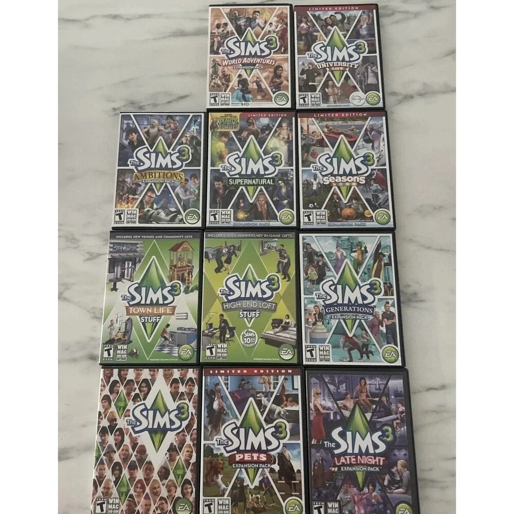 EA The Sims 3 PC Game Expansion & Stuff Pack Lot DVD-ROM Simulation Lot Of 11